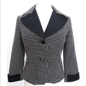 TALBOTS NAVY/WHITE POLKA DOT BLAZER SZ 18W